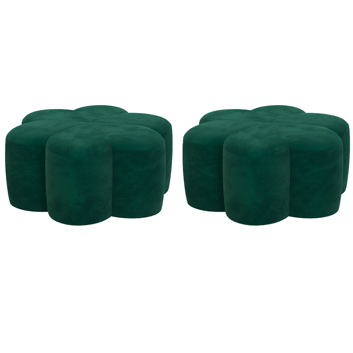 Flower Shape Pouf Velvet Pure Color Scratch Resistant Upholstered Pouf