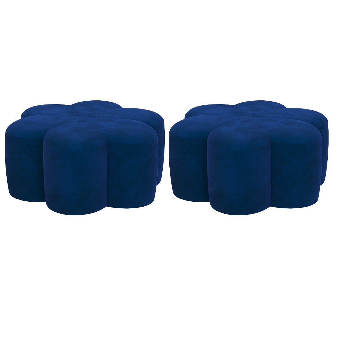 Flower Shape Pouf Velvet Pure Color Scratch Resistant Upholstered Pouf