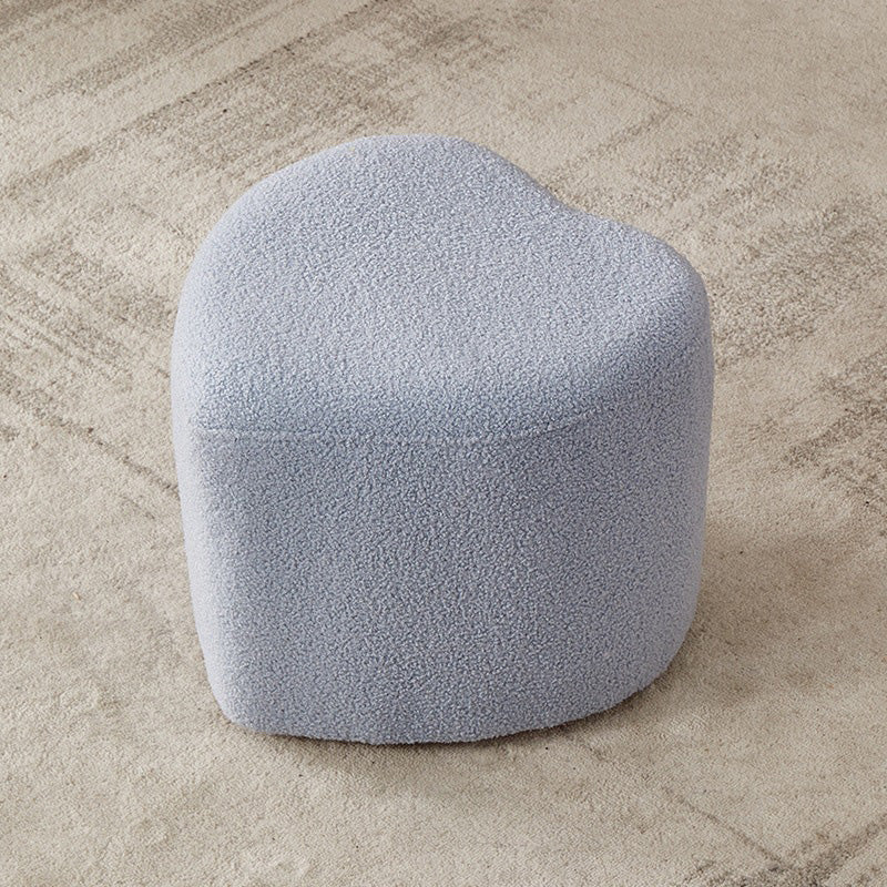 Contemporary Pouf Solid Color Sherpa Heart Shape Fade Resistant Pouf