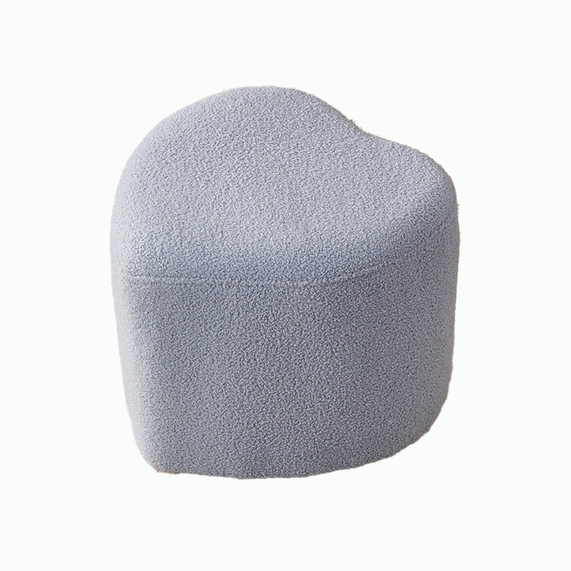 Contemporary Pouf Solid Color Sherpa Heart Shape Fade Resistant Pouf