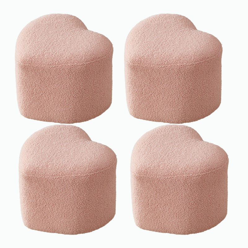 Contemporary Pouf Solid Color Sherpa Heart Shape Fade Resistant Pouf