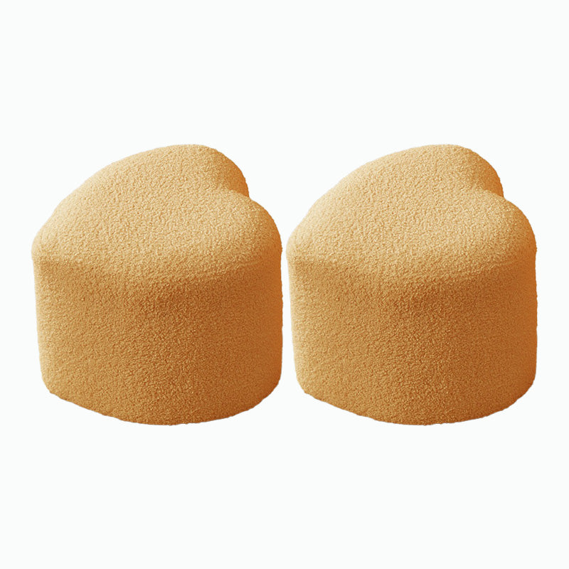 Contemporary Pouf Solid Color Sherpa Heart Shape Fade Resistant Pouf