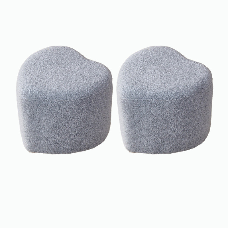 Contemporary Pouf Solid Color Sherpa Heart Shape Fade Resistant Pouf