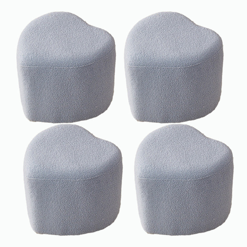 Contemporary Pouf Solid Color Sherpa Heart Shape Fade Resistant Pouf