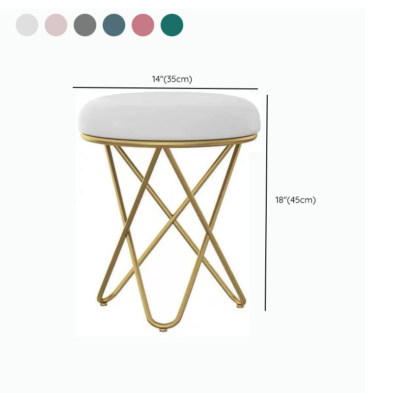 Round Ottoman Scratch Resistant Modern Pure Color Upholstered Ottoman