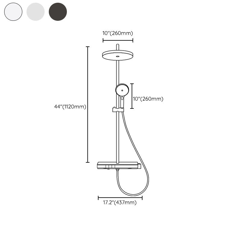 Modern Shower System Brass Volume Control Slide Bar Included Shower Combo