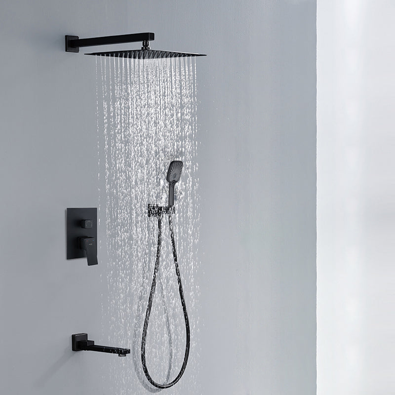Modern Shower Set Brass Square Temperature Control Shower System