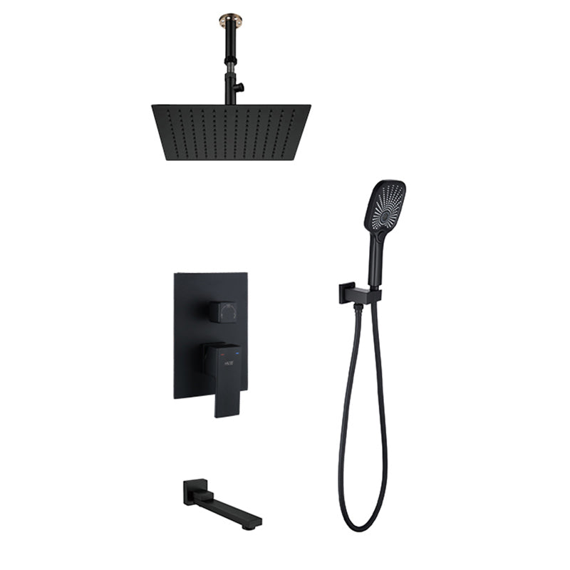 Modern Shower Set Brass Square Temperature Control Shower System