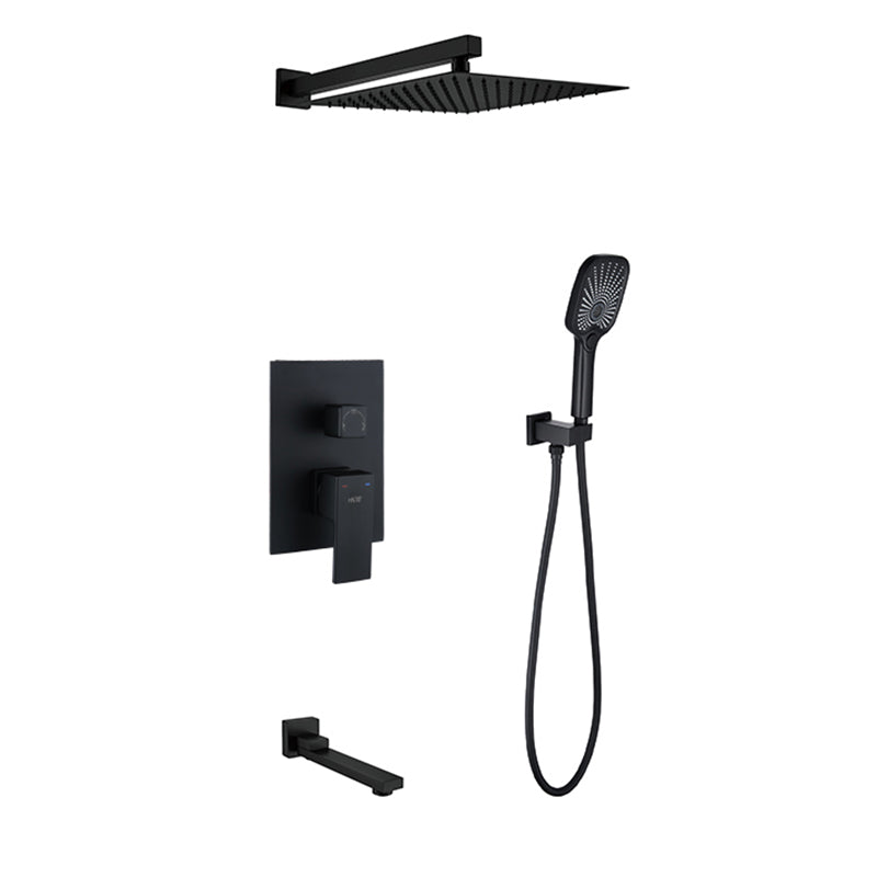 Modern Shower Set Brass Square Temperature Control Shower System