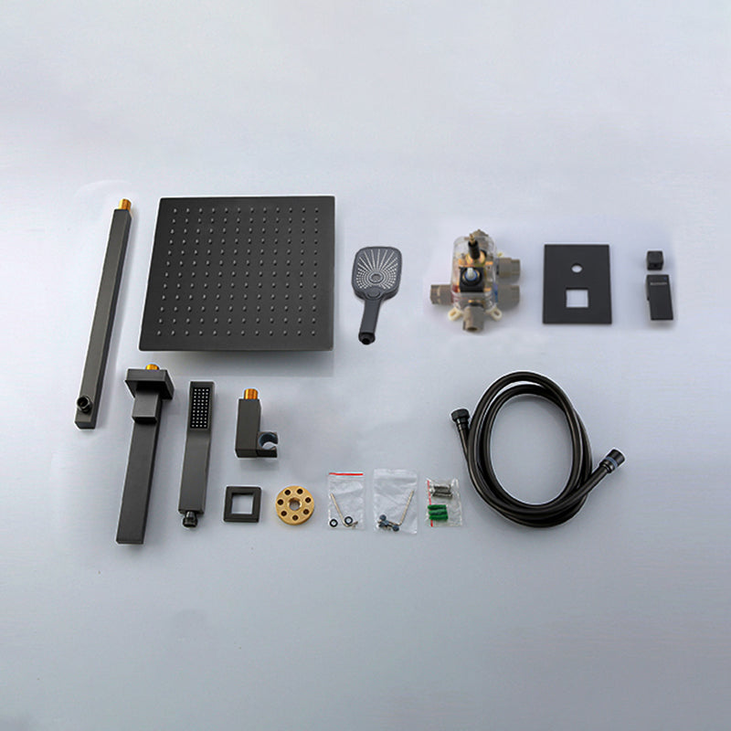 Modern Shower Set Brass Square Temperature Control Shower System