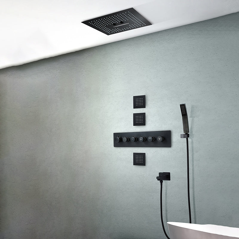 Modern Shower System Brass Temperature Control Ceiling Mounted Shower Trim