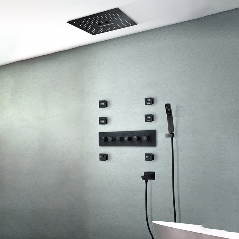 Modern Shower System Brass Temperature Control Ceiling Mounted Shower Trim