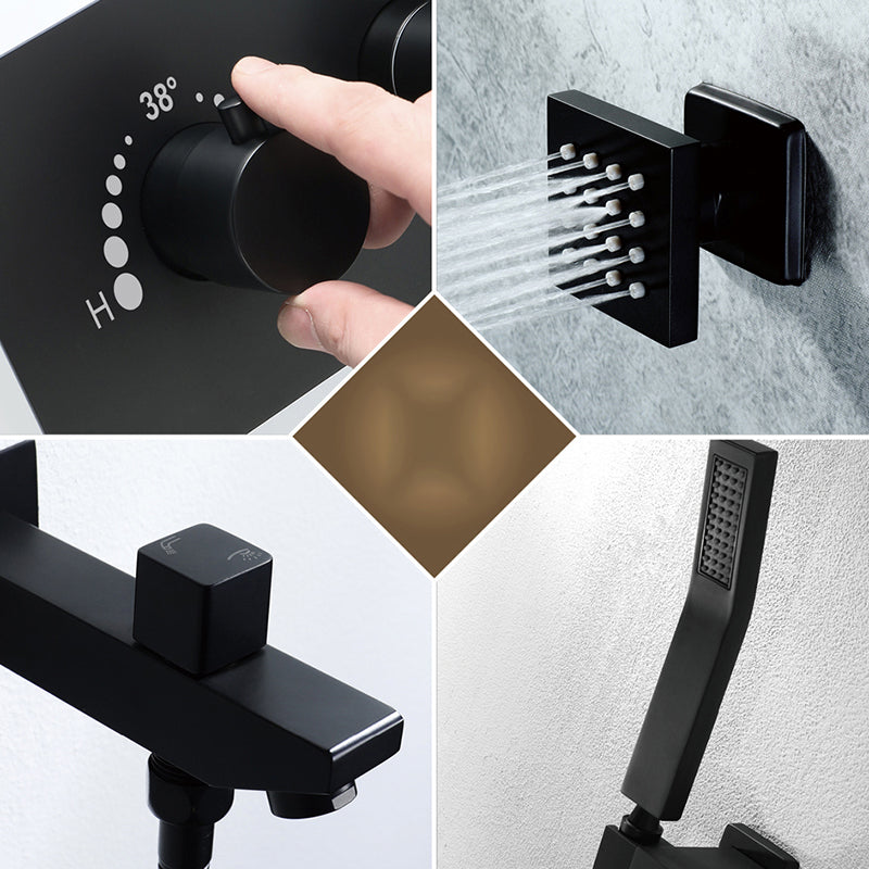 Modern Shower System Brass Temperature Control Ceiling Mounted Shower Trim