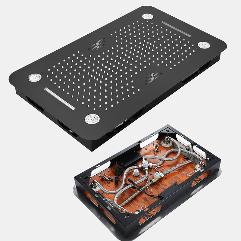 Modern Shower System Brass Slide Bar Included Ceiling Mounted Shower Head Combo