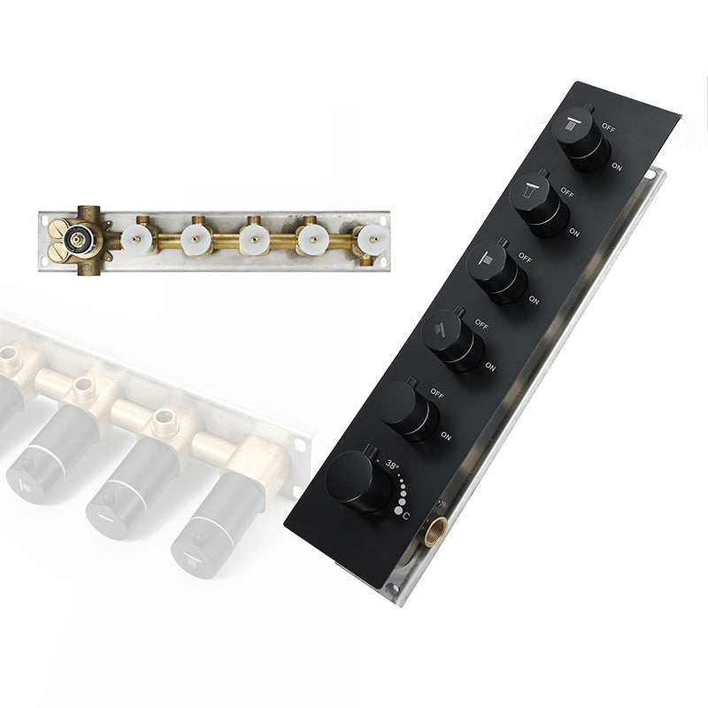 Modern Shower System Brass Slide Bar Included Ceiling Mounted Shower Head Combo