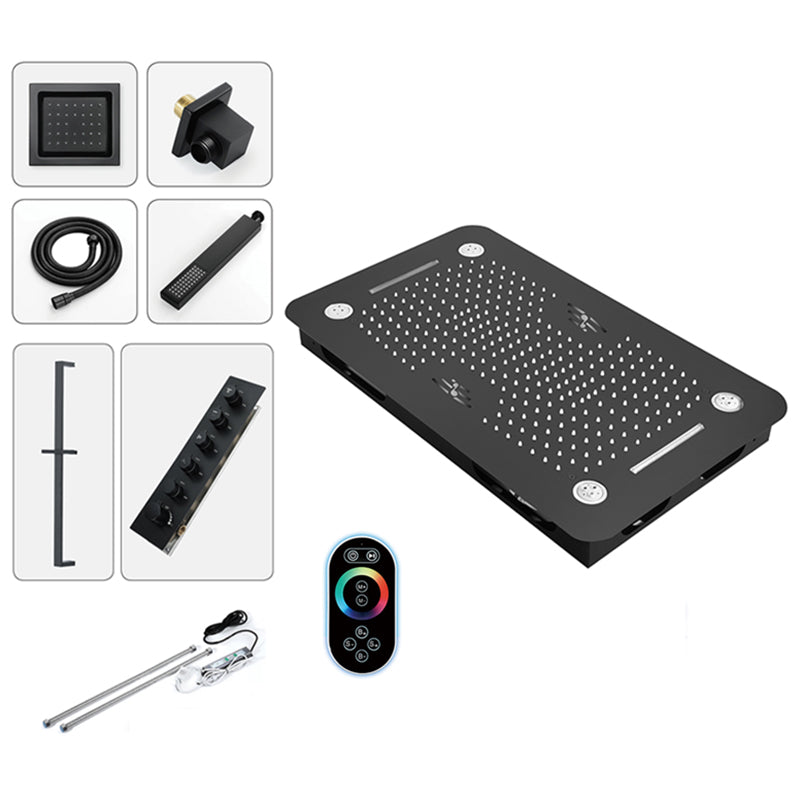 Modern Shower System Brass Slide Bar Included Ceiling Mounted Shower Head Combo