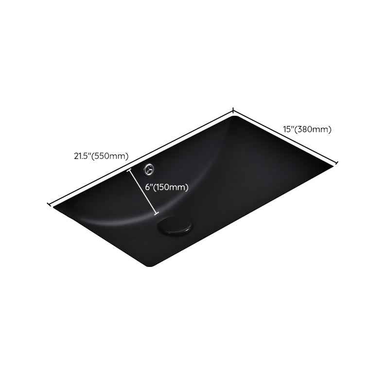 Black Undermount Vanity Sink Modern Porcelain Undermount Vanity Sink