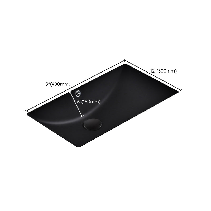 Black Undermount Vanity Sink Modern Porcelain Undermount Vanity Sink