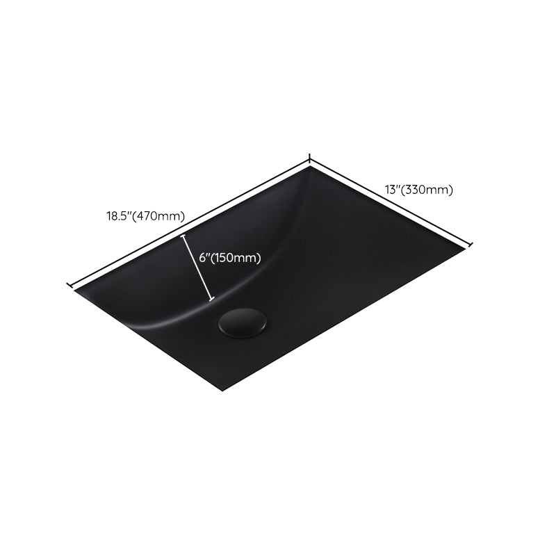 Black Undermount Vanity Sink Modern Porcelain Undermount Vanity Sink
