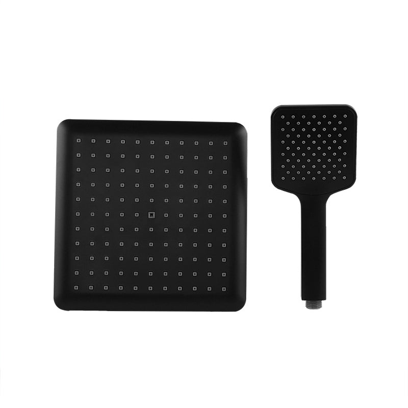 Modern Square Matte Black Shower Head Rain Fall Shower Head Combo