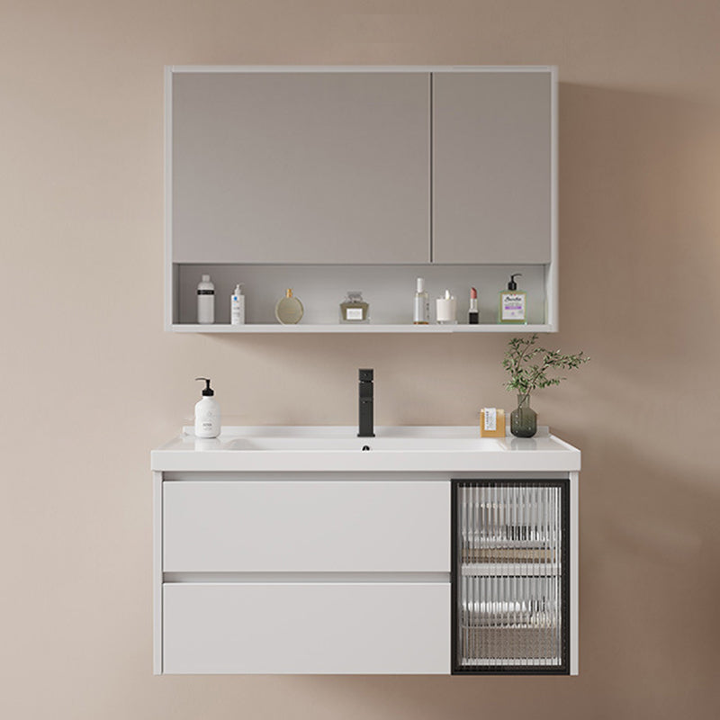 Modern Sink Vanity Solid Color Wall Mount Vanity Cabinet for Bathroom