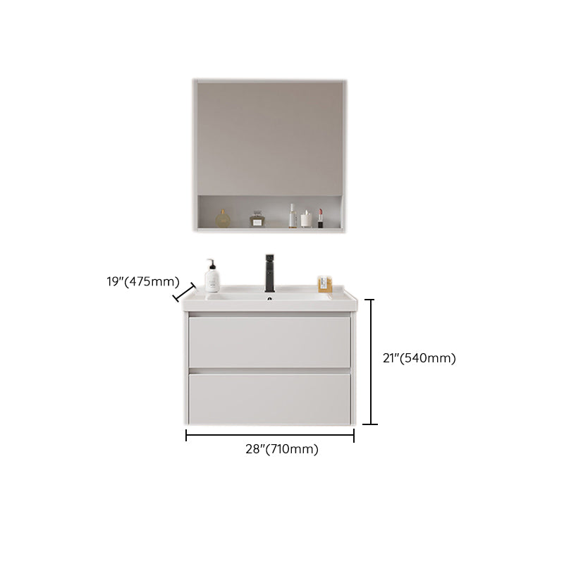 Modern Sink Vanity Solid Color Wall Mount Vanity Cabinet for Bathroom
