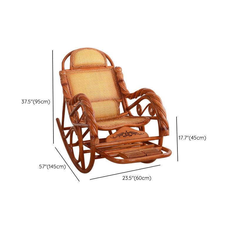 Traditional Rocking Chair Wood Wicker Rocker Chair for Living Room