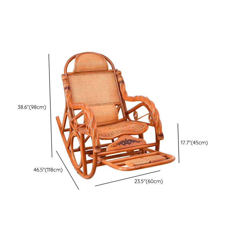Traditional Rocking Chair Wood Wicker Rocker Chair for Living Room