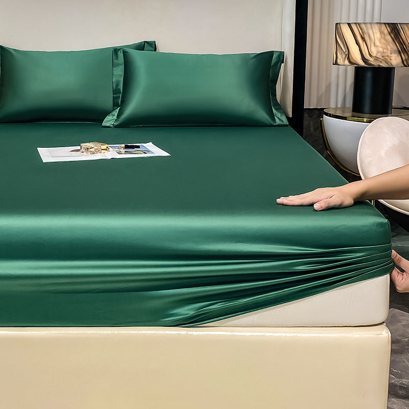 Solid Color Fitted Sheet Standard Pocket Bed Sheet Breathable Sheet