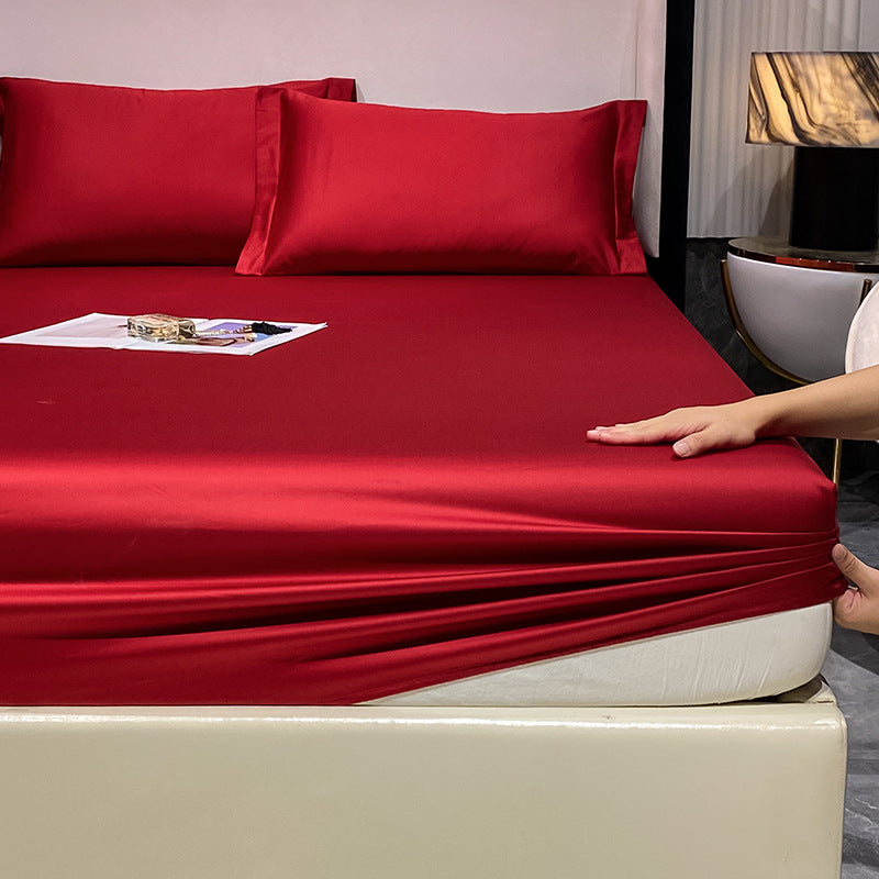 Solid Color Fitted Sheet Standard Pocket Bed Sheet Breathable Sheet