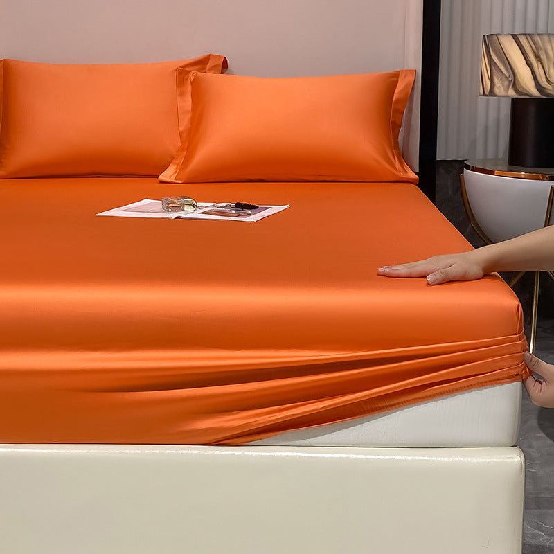 Solid Color Fitted Sheet Standard Pocket Bed Sheet Breathable Sheet