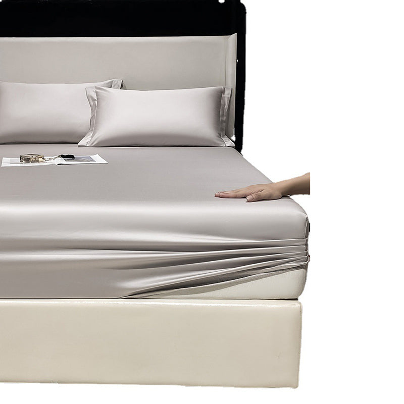 Solid Color Fitted Sheet Standard Pocket Bed Sheet Breathable Sheet