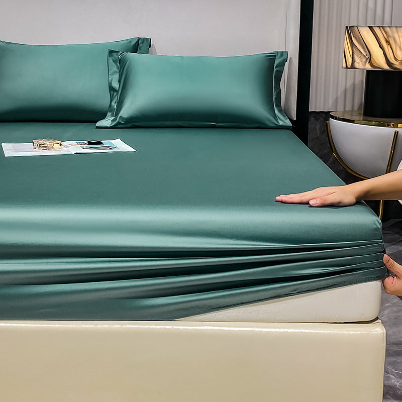 Solid Color Fitted Sheet Standard Pocket Bed Sheet Breathable Sheet