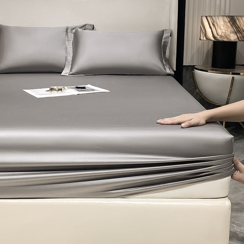 Solid Color Fitted Sheet Standard Pocket Bed Sheet Breathable Sheet