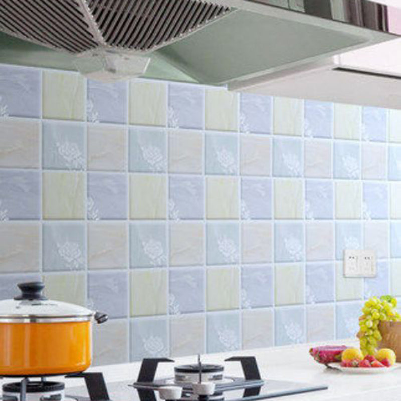 Modern Tile-Peel & Stick Plastic Square Peel and Stick Wall Tile for Kitchen
