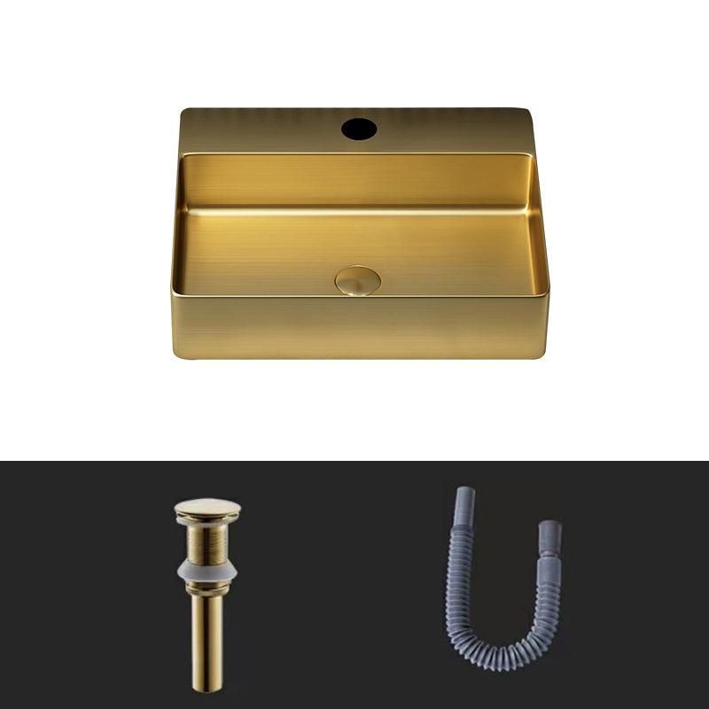 Modern Bathroom Sink Rectangular Bathroom Sink with Basin and Faucet