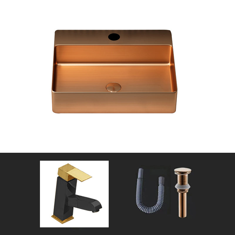 Modern Bathroom Sink Rectangular Bathroom Sink with Basin and Faucet