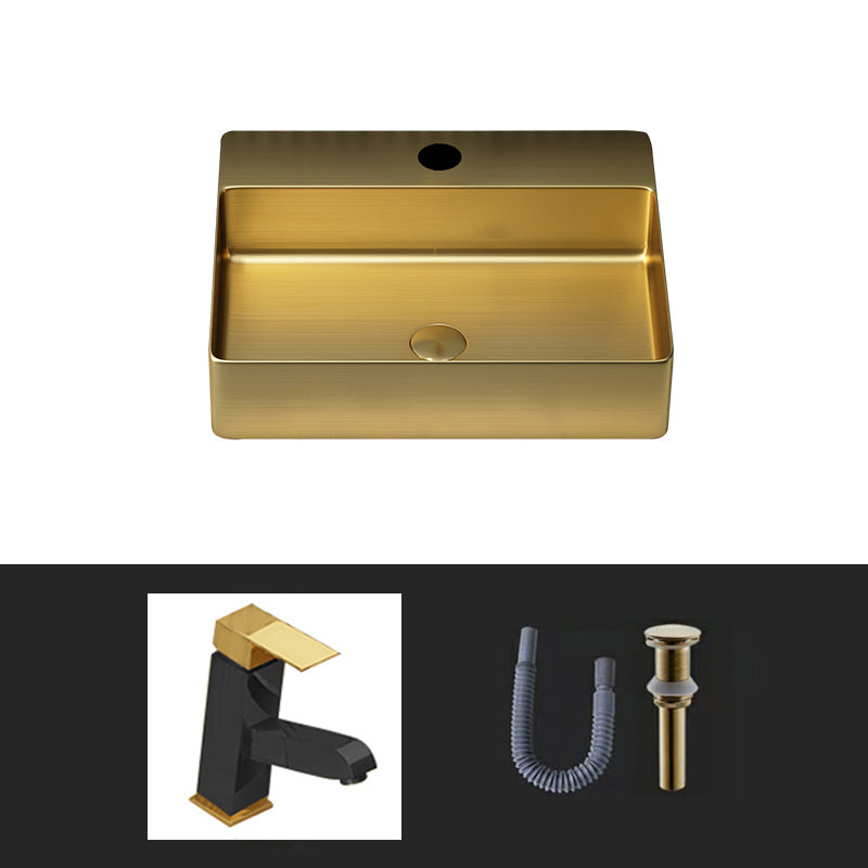 Modern Bathroom Sink Rectangular Bathroom Sink with Basin and Faucet