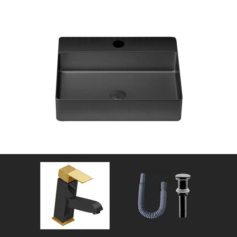 Modern Bathroom Sink Rectangular Bathroom Sink with Basin and Faucet