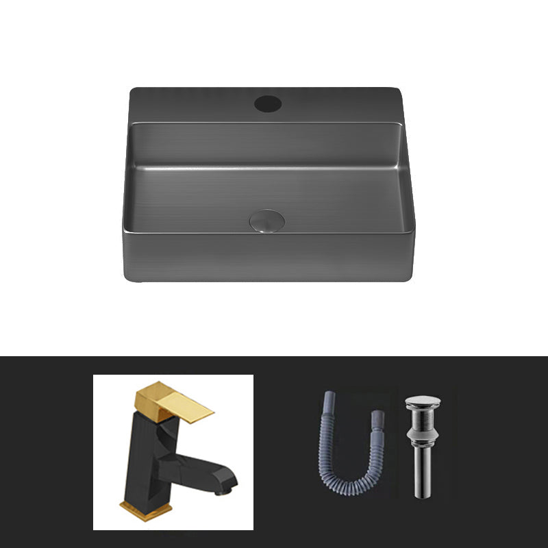 Modern Bathroom Sink Rectangular Bathroom Sink with Basin and Faucet