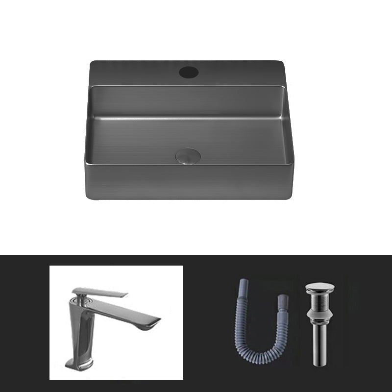 Modern Bathroom Sink Rectangular Bathroom Sink with Basin and Faucet