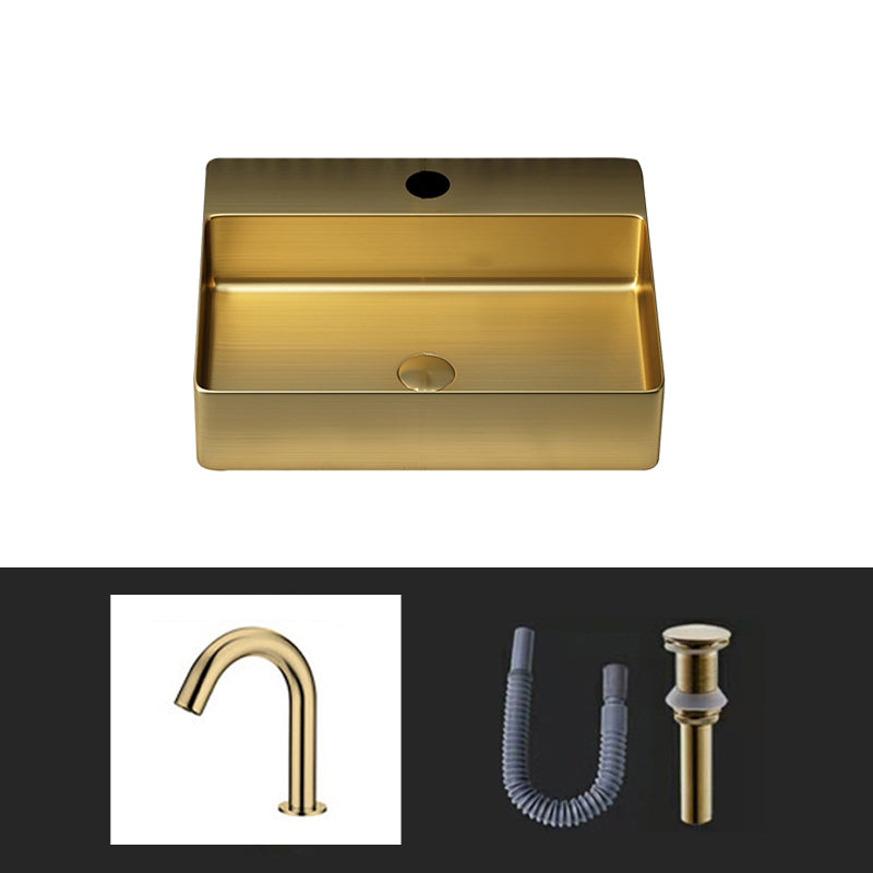 Modern Bathroom Sink Rectangular Bathroom Sink with Basin and Faucet