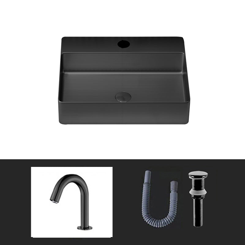 Modern Bathroom Sink Rectangular Bathroom Sink with Basin and Faucet