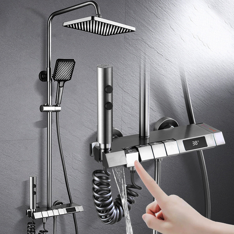 Adjustable Spray Pattern Shower Combo Stainless Steel Shower Faucet Arm Shower Head