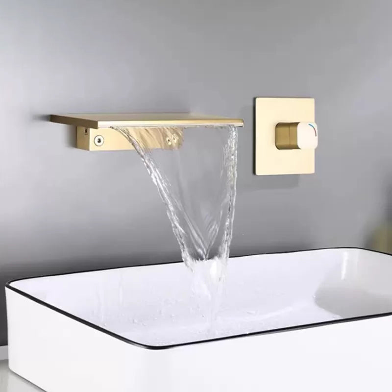 Modern Tub Faucet One Handle Copper Wall Mounted Bathtub Faucet
