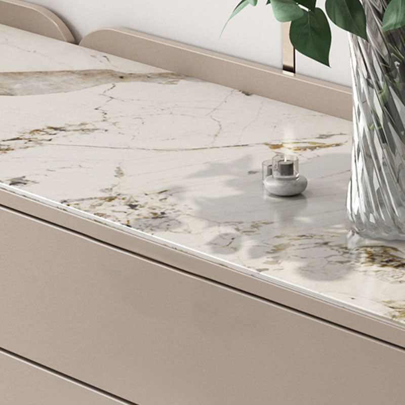 Glam Stone Storage Chest Home Horizontal Chest with Metal Legs