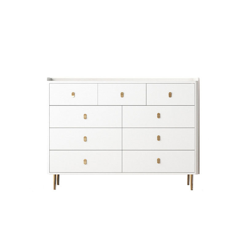 Glam Stone Storage Chest Home Horizontal Chest with Metal Legs