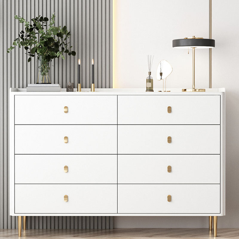 Glam Stone Storage Chest Home Horizontal Chest with Metal Legs