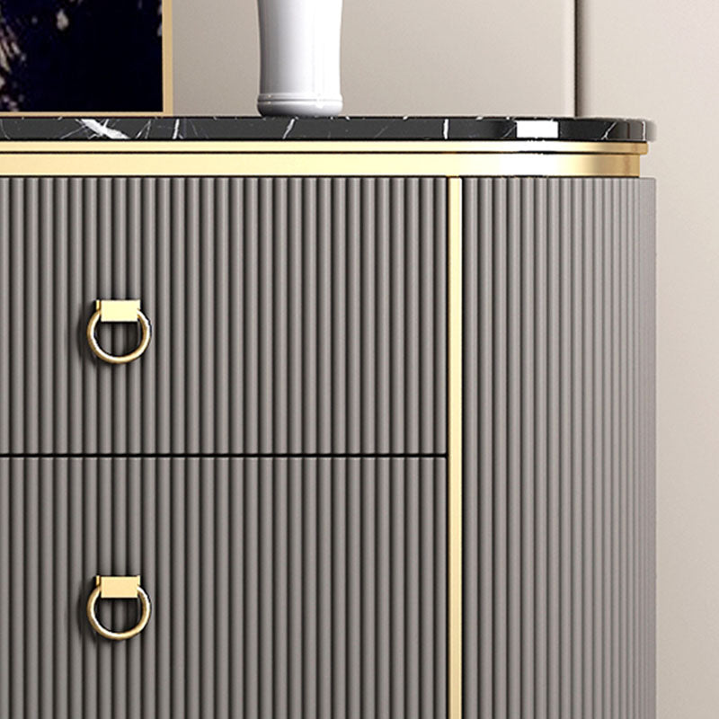 Stone Glam Storage Chest Bedroom Horizontal Chest with Drawers