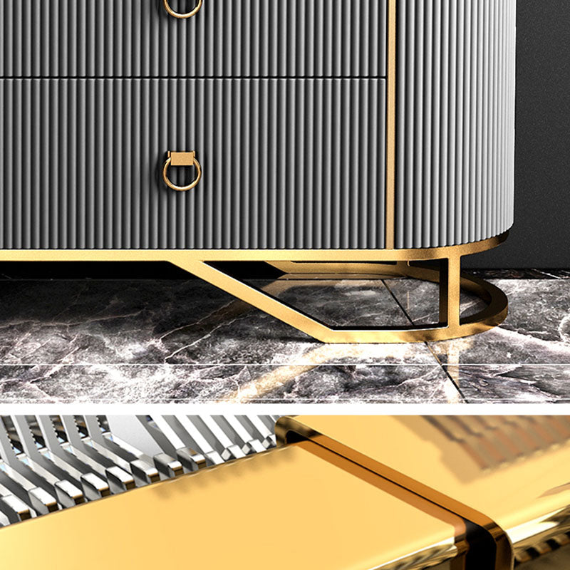 Stone Glam Storage Chest Bedroom Horizontal Chest with Drawers